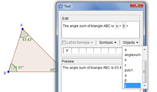 GeoGebra4TextTool1 GeoGebra Sneak Peek 3: The New Text Tool